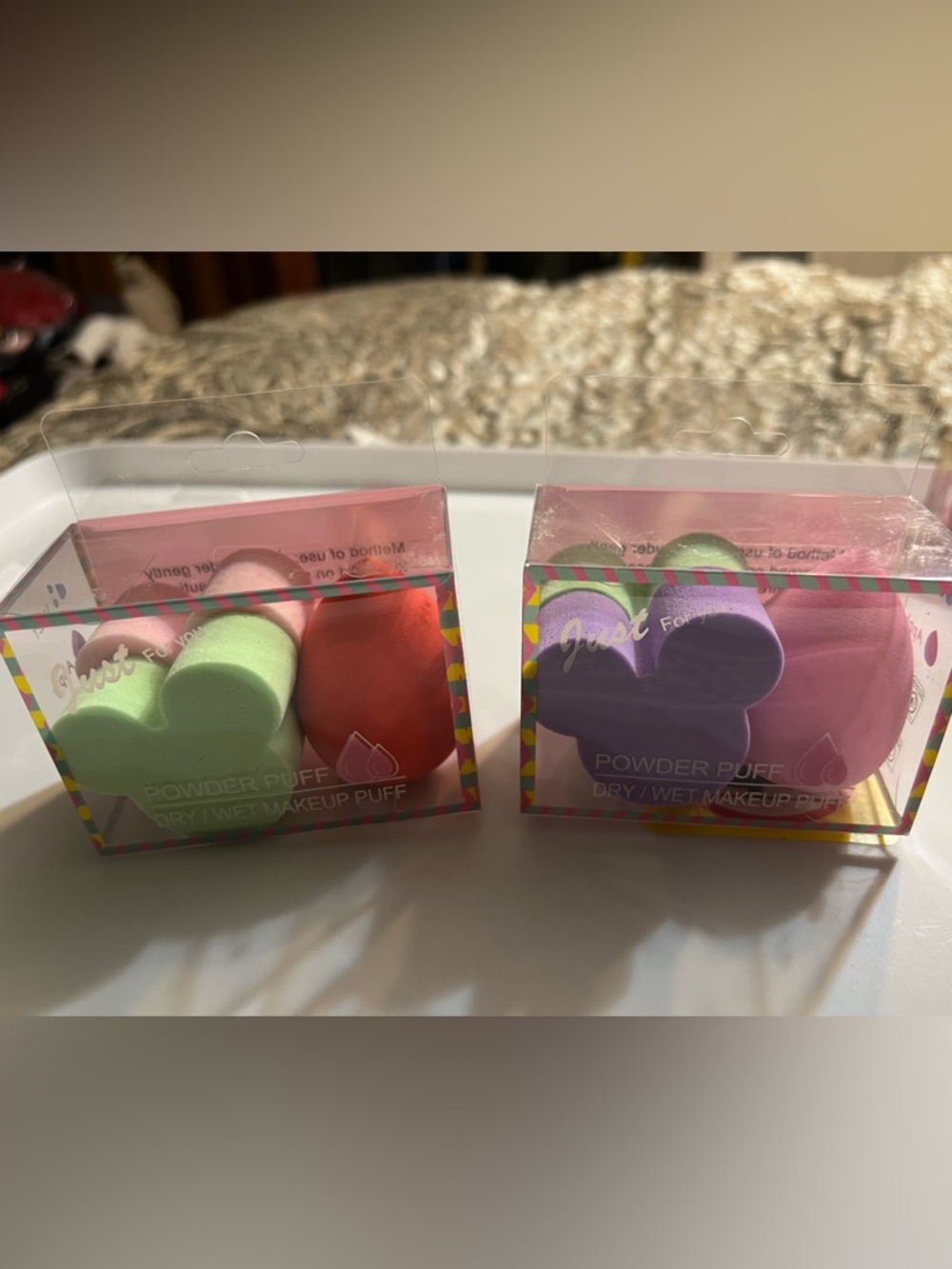 3 Makeup Blender Sponges per pack- 2 Pack Bundle Mouse & Teardrop Shaped NIB